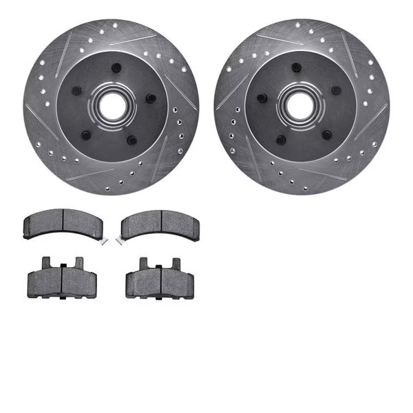 7502-48126, Rotors-Drilled and Slotted-Silver with 5000 Advanced Brake Pads, Zinc Coated, Dynamic Friction Co, Mfr#: 7502-48126